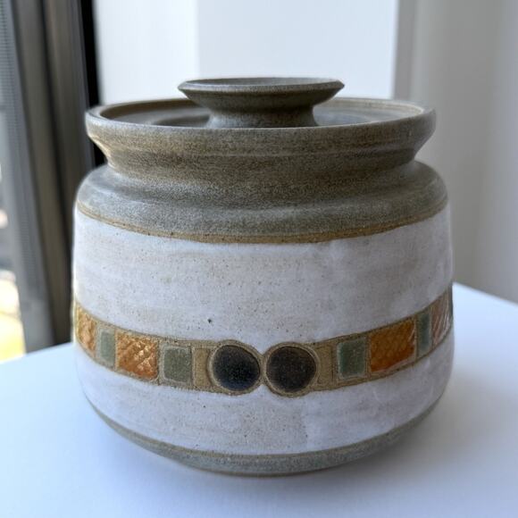 Arlene Jo Mickelson Pottery Lidded Motif Canister Jar PNW Native American Style - Picture 4 of 12